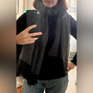 Grey and White Polka Dot Scarf, Unisex